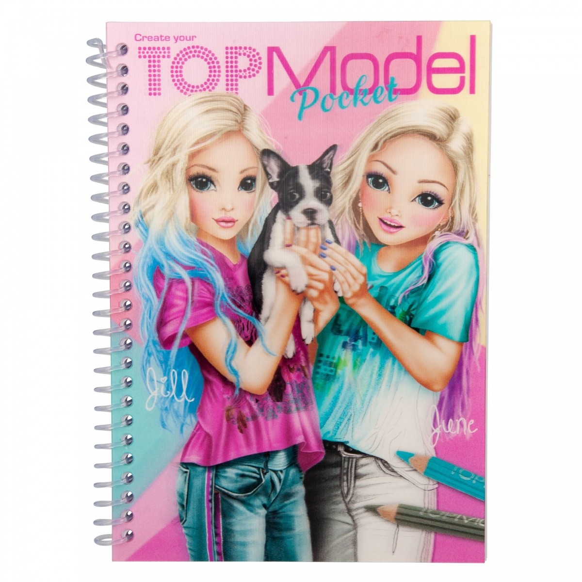 Top Model Pocket Colouring Book with Jill and June Cover - Bright Star Toys