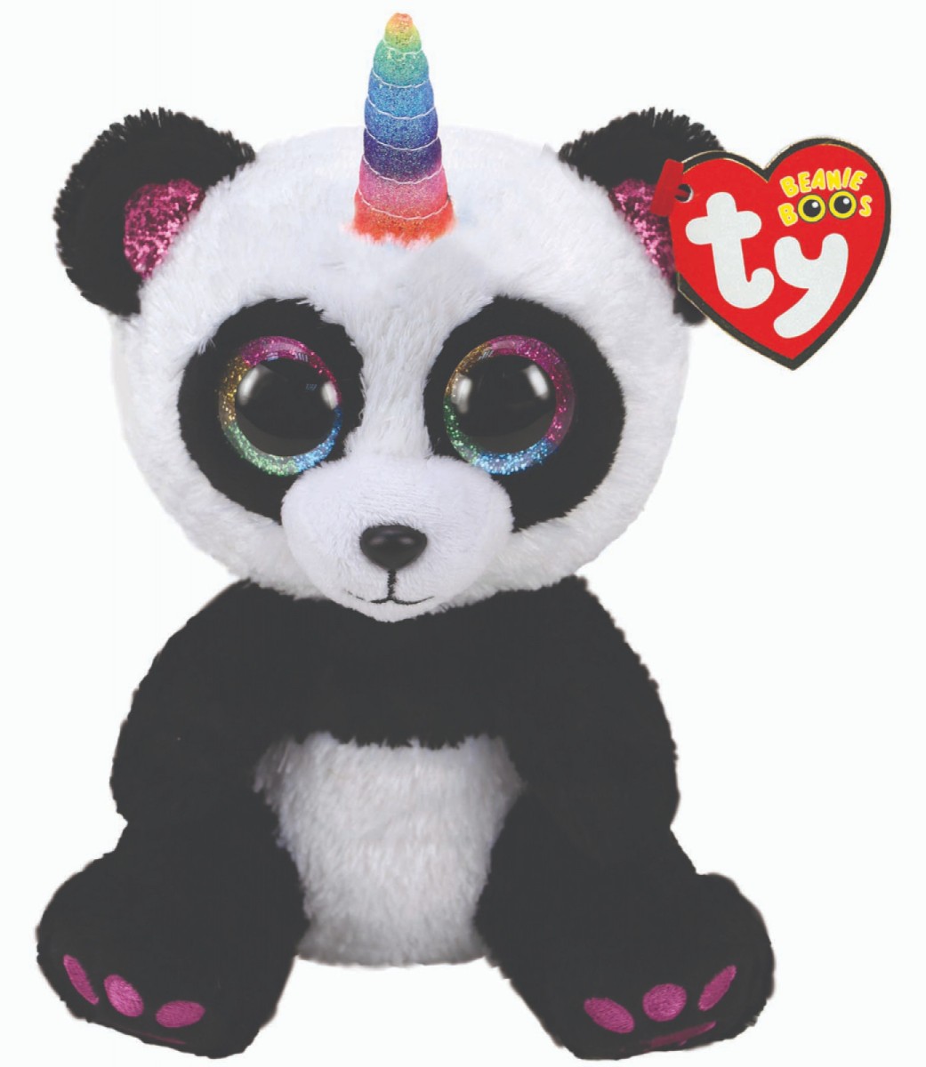 TY Paris the Panda with Horn Beanie Boo Regular Size - Bright Star Toys