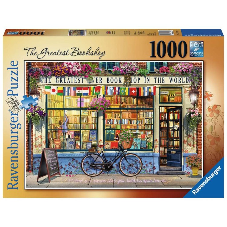 Ravensburger The Greatest Bookshop 1000 Piece Jigsaw Puzzle - Bright ...